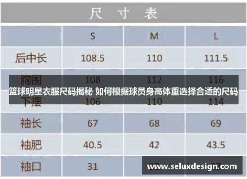 篮球明星衣服尺码揭秘 如何根据球员身高体重选择合适的尺码